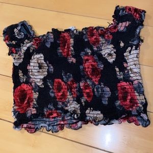 Cropped floral dress top